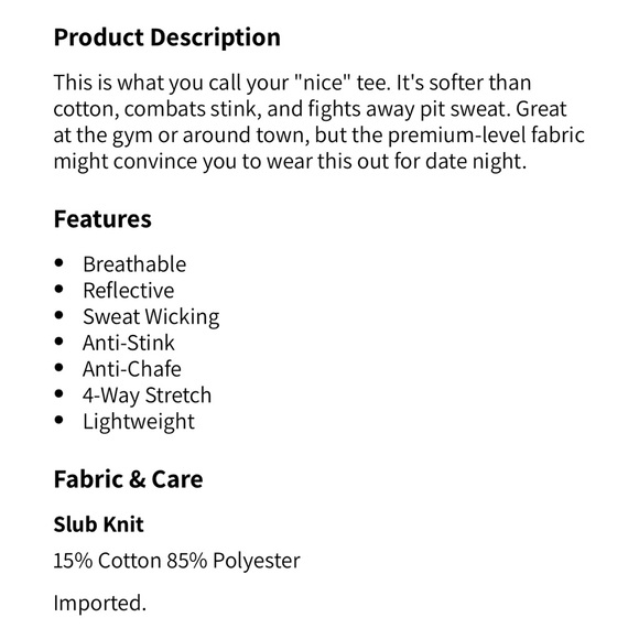 Mens Fabletics The Front Row Tee Shirt - Navy - Picture 8 of 8